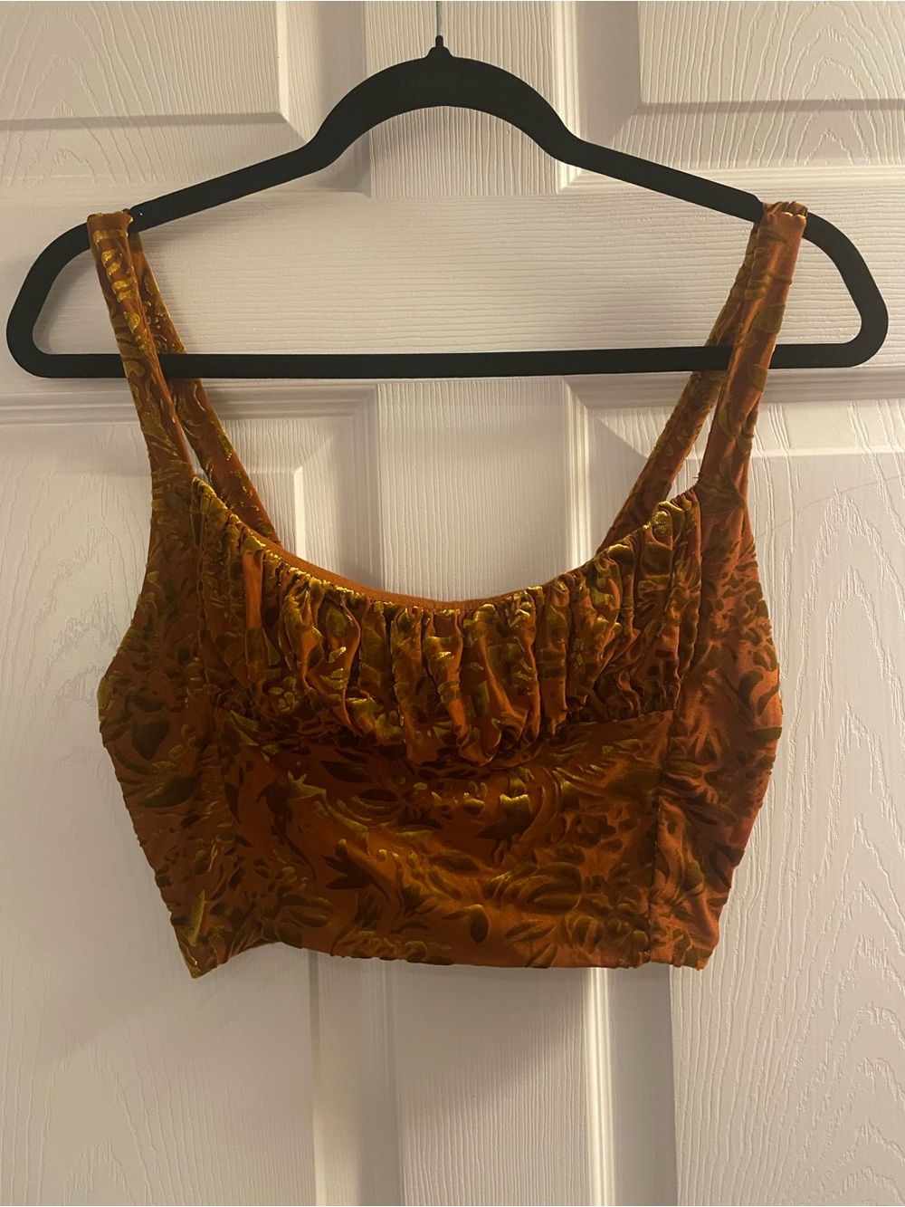 Urban Outfitters Burnt Orange Velvet Cropped Tank